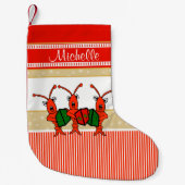 Cute Caroling Crawfish Kleine Kerstsok (Voorkant)