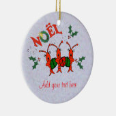 Cute Caroling Crawfish Lobster kerst Keramisch Ornament (Rechts)