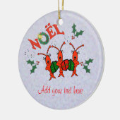 Cute Caroling Crawfish Lobster kerst Keramisch Ornament (Links)