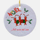 Cute Caroling Crawfish Lobster kerst Keramisch Ornament (Achterkant)