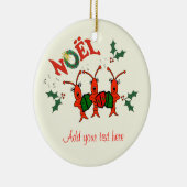 Cute Caroling Crawfish Lobster kerst Keramisch Ornament (Rechts)