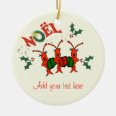 Cute Caroling Crawfish Lobster kerst Keramisch Ornament (Voorkant)