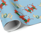 Cute Caroling Crawfish Lobster Noel Cadeaupapier (Rol Hoek)