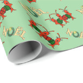 Cute Caroling Crawfish Lobster Noel Cadeaupapier (Rol Hoek)