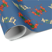 Cute Caroling Crawfish Lobster Noel Cadeaupapier (Rol Hoek)
