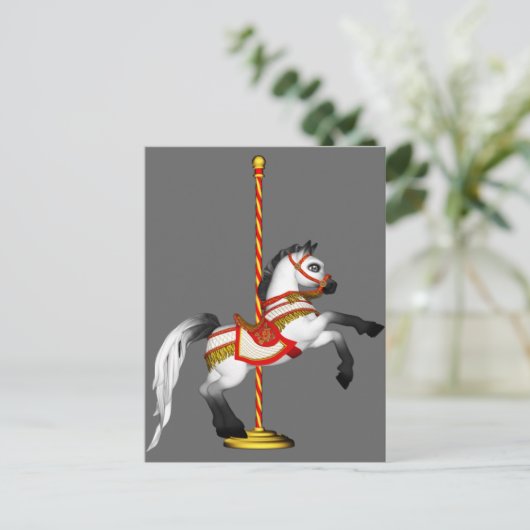 Cute Carousel Horse 1med Briefkaart (Staand voorkant)