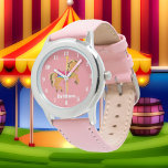 Cute carousel horse add name watch horloge<br><div class="desc">ontwerp op www.etsy.com/Shop/CreativeDreamArts</div>