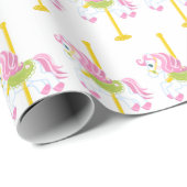 Cute Carousel Horse betonpartij Cadeaupapier (Rol Hoek)