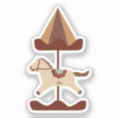 Cute Carousel Horse Cut Sticker (Voorkant)