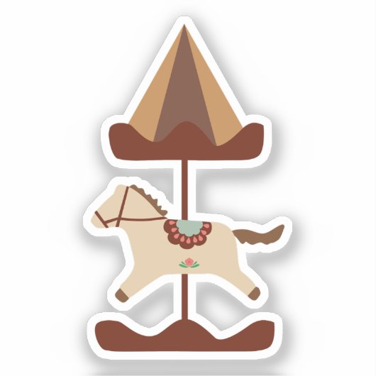 Cute Carousel Horse Cut Sticker (Voorkant)