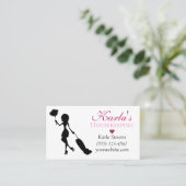 Cute Carpet Design Maid House Cleaning Services Visitekaartje (Staand voorkant)