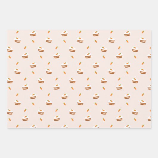 Cute Carrot Cake Pattern Inpakpapier Vel (Voorkant 3)