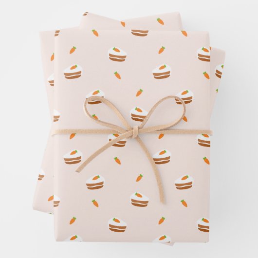 Cute Carrot Cake Pattern Inpakpapier Vel (In situ)