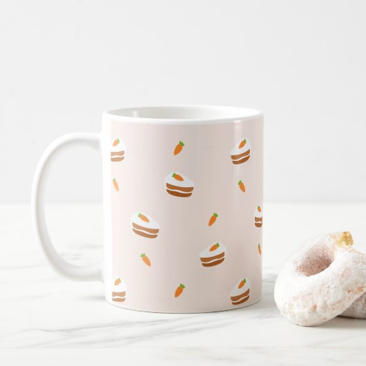 Cute Carrot Cake Pattern Koffiemok (Met donut)