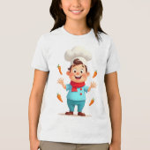 Cute Carrot Juggling Chef Kids T-Shirt (Voorkant)