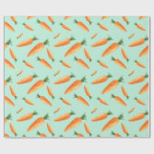 Cute Carrot Love Pattern Pastel Green Cadeaupapier (Vlak)