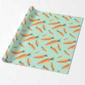 Cute Carrot Love Pattern Pastel Green Cadeaupapier (Uitgerold)