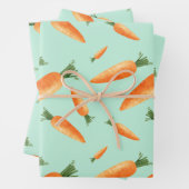 Cute Carrot Love Pattern Pastel Green Inpakpapier Vel (In situ)