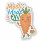 Cute Carrot Masti Mode ON Sticker Sheet Fun Cartoo (Voorkant)