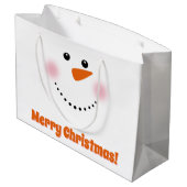 Cute Carrot Nose Snowman Card Groot Cadeauzakje (Achterkant Gekanteld)