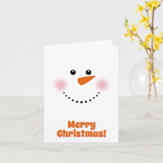 Cute Carrot Nose Snowman Kaart (Gele Bloem)