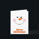 Cute Carrot Nose Snowman Kaart<br><div class="desc">Wie houdt er niet van om sneeuwmannen te maken? Veel plezier met onze leuke kaart en show ons je mooie afbeeldingen. Vrolijk kerstfeest!</div>
