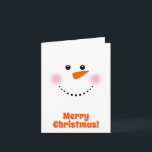 Cute Carrot Nose Snowman Kaart<br><div class="desc">Wie houdt er niet van om sneeuwmannen te maken? Veel plezier met onze leuke kaart en show ons je mooie afbeeldingen. Vrolijk kerstfeest!</div>