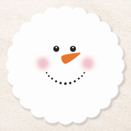 Cute Carrot Nose Snowman Kartonnen Onderzetters