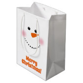 Cute Carrot Nose Snowman Medium Gift Bag Cadeauzakje (Achterkant Gekanteld)