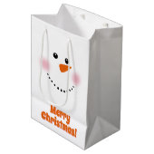 Cute Carrot Nose Snowman Medium Gift Bag Medium Cadeauzakje (Voorkant Gekanteld)