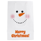 Cute Carrot Nose Snowman Medium Gift Bag Medium Cadeauzakje (Achterkant)