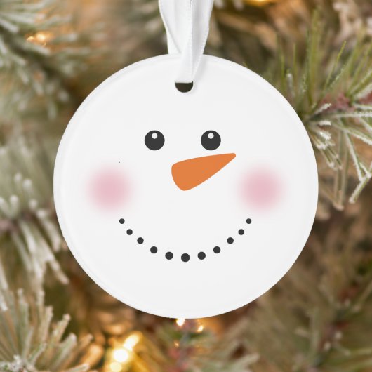 Cute Carrot Nose Snowman Ornament (Boom)