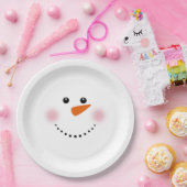 Cute Carrot Nose Snowman Papieren Bordje (Feest)