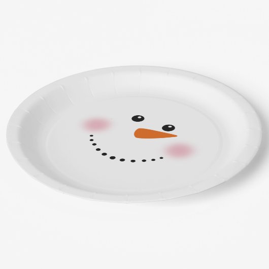 Cute Carrot Nose Snowman Papieren Bordje (Gekanteld)