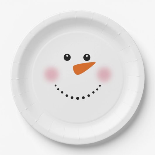 Cute Carrot Nose Snowman Papieren Bordje (Voorkant)