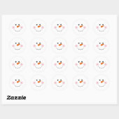 Cute Carrot Nose Snowman Ronde Sticker (Vel)