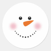 Cute Carrot Nose Snowman Ronde Sticker (Voorkant)