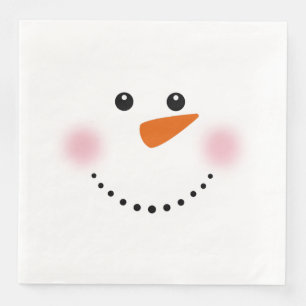 Cute Carrot Nose Snowman Servet