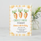 Cute carrot party invitation kaart (Staand voorkant)