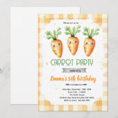 Cute carrot party invitation kaart (Voorkant / Achterkant)