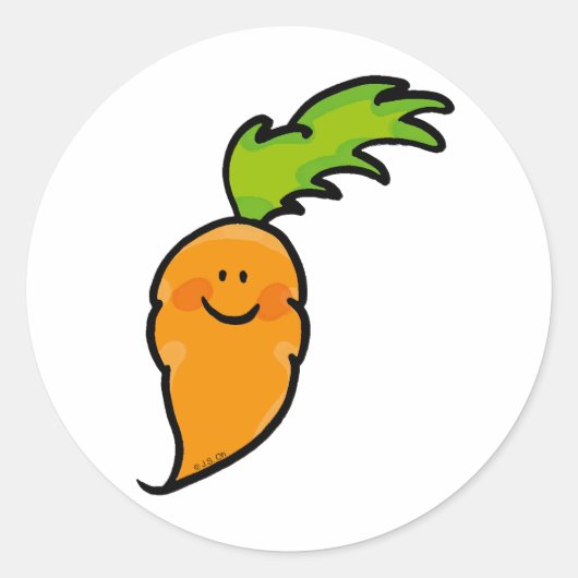Cute carrot ronde sticker (Voorkant)