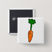Cute Carrot Vierkante Button 5,1 Cm (Voorkant /achterkant)