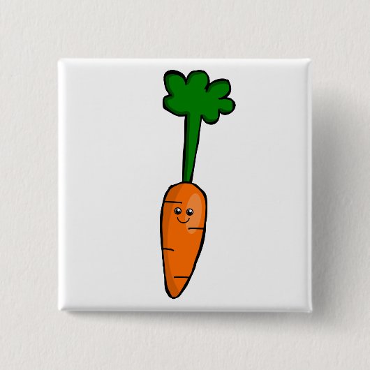 Cute Carrot Vierkante Button 5,1 Cm (Voorkant)