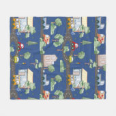 Cute Cars in Town Pattern for Little Boys Blue Fleece Deken (Voorkant (Horizontaal))
