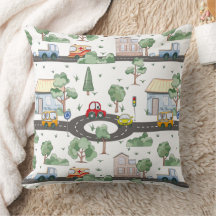 Cute Cars in Town Pattern for Little Boys