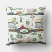 Cute Cars in Town Pattern for Little Boys Kussen (Achterkant)