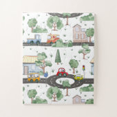 Cute Cars in Town Pattern for Little Boys Legpuzzel (Verticaal)