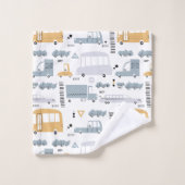 Cute Cars in Traffic Pattern Bad Handdoek (Wasdoekje)