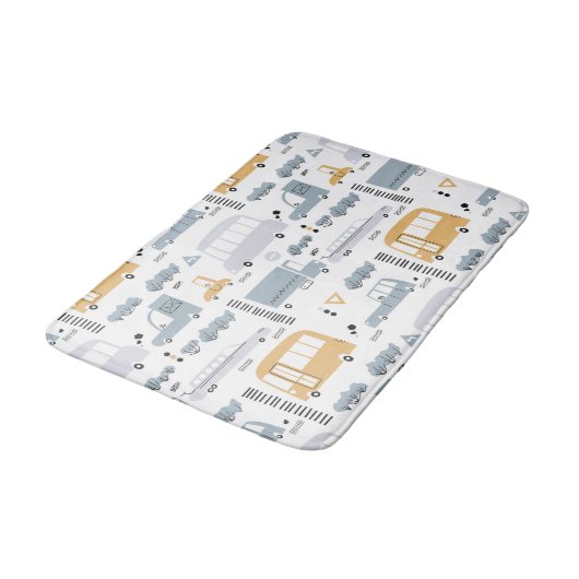 Cute Cars in Traffic Pattern Badmat (Gekanteld)