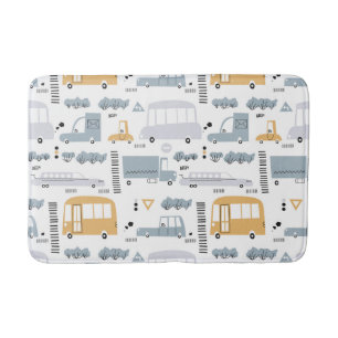 Cute Cars in Traffic Pattern Badmat